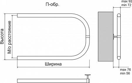 Эконом П-обр AISI 32х2 500х500 Полотенцесушитель  TERMINUS Чита - фото 3