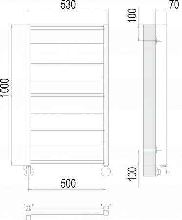 Контур П9 500х1000 Полотенцесушитель  TERMINUS Чита - фото 3