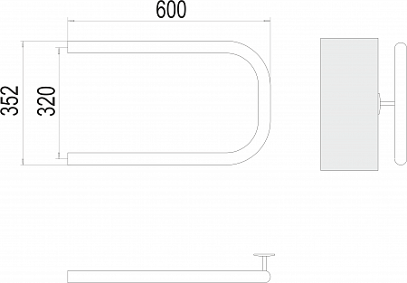 П-обр AISI 32х2 320х600 Полотенцесушитель  TERMINUS Чита - фото 3