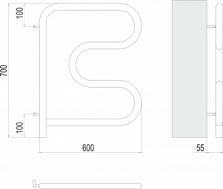 Электро 25 F-обр 600х600 поворотный Полотенцесушитель TERMINUS Чита - фото 3