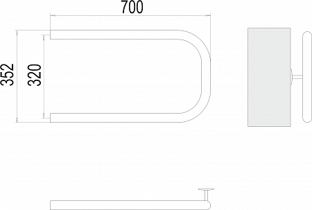 П-обр AISI 32х2 320х700 Полотенцесушитель  TERMINUS Чита - фото 3