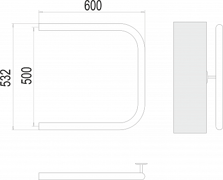 П-обр AISI 32х2 500х600 Полотенцесушитель  TERMINUS Чита - фото 3