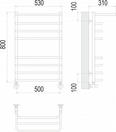 Арктур П8 500х800 Полотенцесушитель  TERMINUS Чита - фото 3