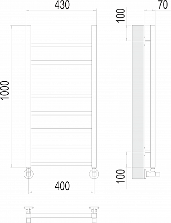 Контур П9 400х1000 Полотенцесушитель  TERMINUS Чита - фото 3