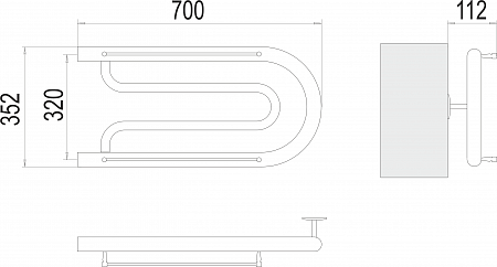 Фокстрот БШ 320х700 Полотенцесушитель  TERMINUS Чита - фото 3