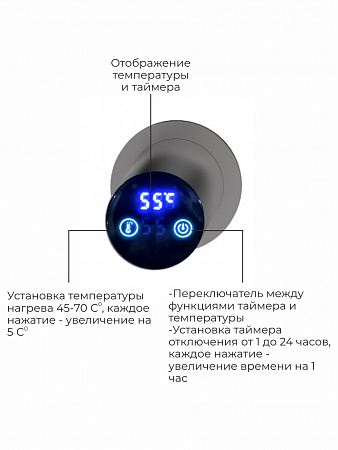 Аккорд П5 500х800 электро Полотенцесушитель TERMINUS Оружейная сталь Чита - фото 4